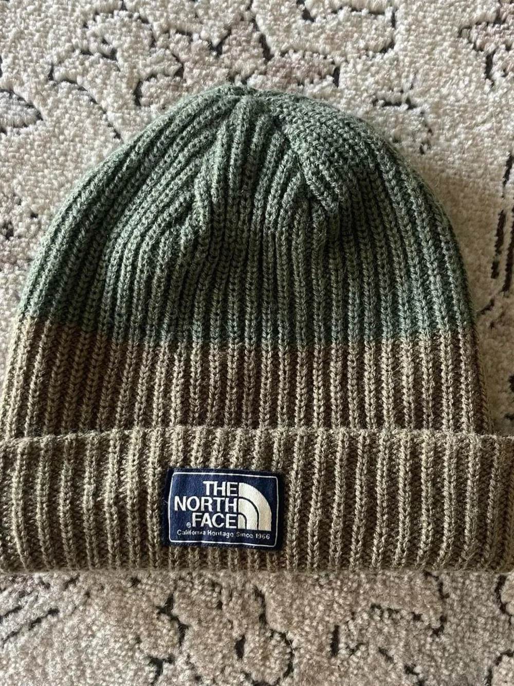 The North Face Olive Green & Brown Ribbed Cuff Beanie